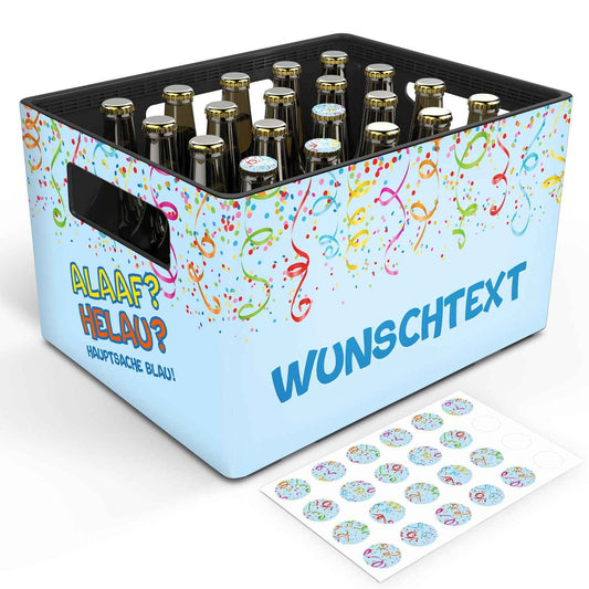 DIY Bierkasten Banderole mit 24 Deckelaufklebern - Karneval