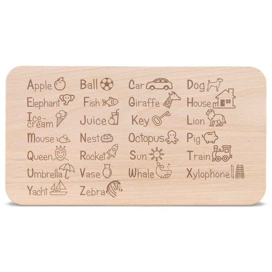 Frühstücksbrettchen "ABC Englisch Brotzeitbrett"