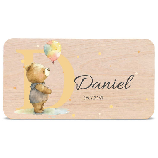Frühstücksbrettchen mit Druckmotiv & Name - Initial