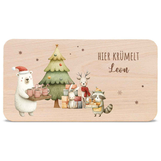 Frühstücksbrettchen zu Weihnachten - Festvorbereitung - personalisiert mit Name