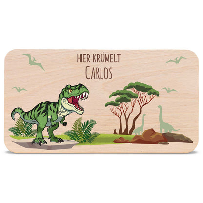 Frühstücksbrettchen mit Druckmotiv & Name - T-Rex Design