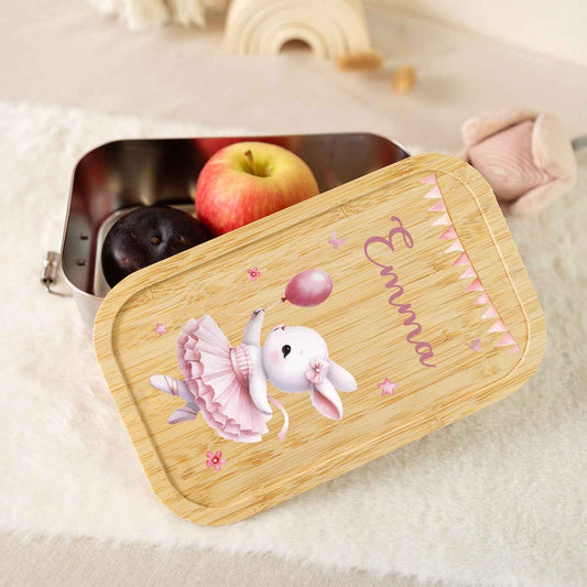 Brotdose mit Deckel für Kinder mit UV-Druck im "Ballett" Design