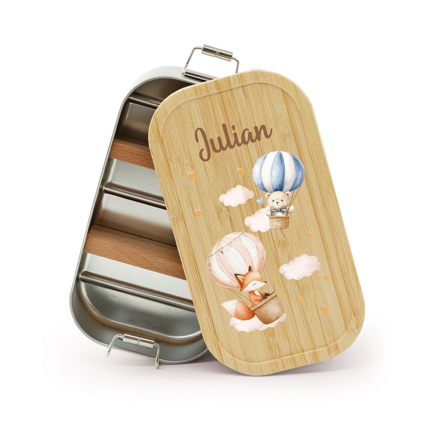 Brotdose mit Deckel für Kinder mit UV-Druck im "Ballon" Design