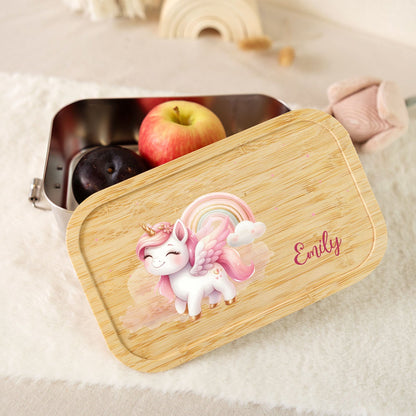 Brotdose mit Deckel für Kinder mit UV-Druck im "Pegasus" Design
