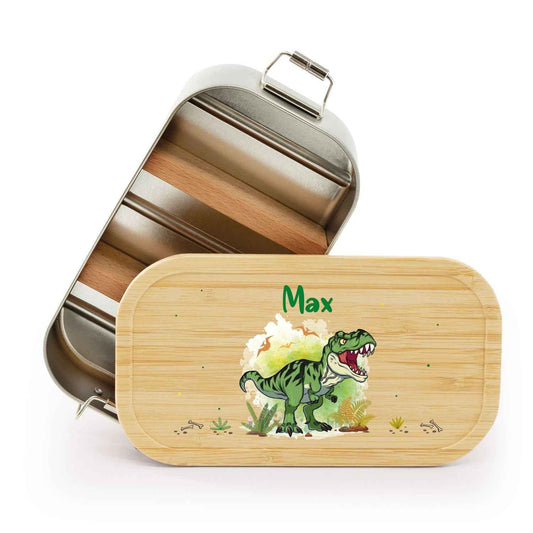 Brotdose mit Deckel für Kinder mit UV-Druck im "T-Rex" Design
