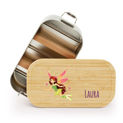 Brotdose mit Deckel für Kinder mit UV-Druck im "Zauberfee" Design