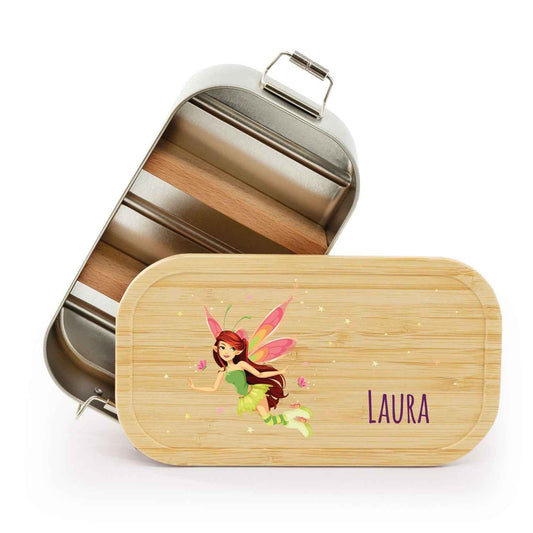 Brotdose mit Deckel für Kinder mit UV-Druck im "Zauberfee" Design