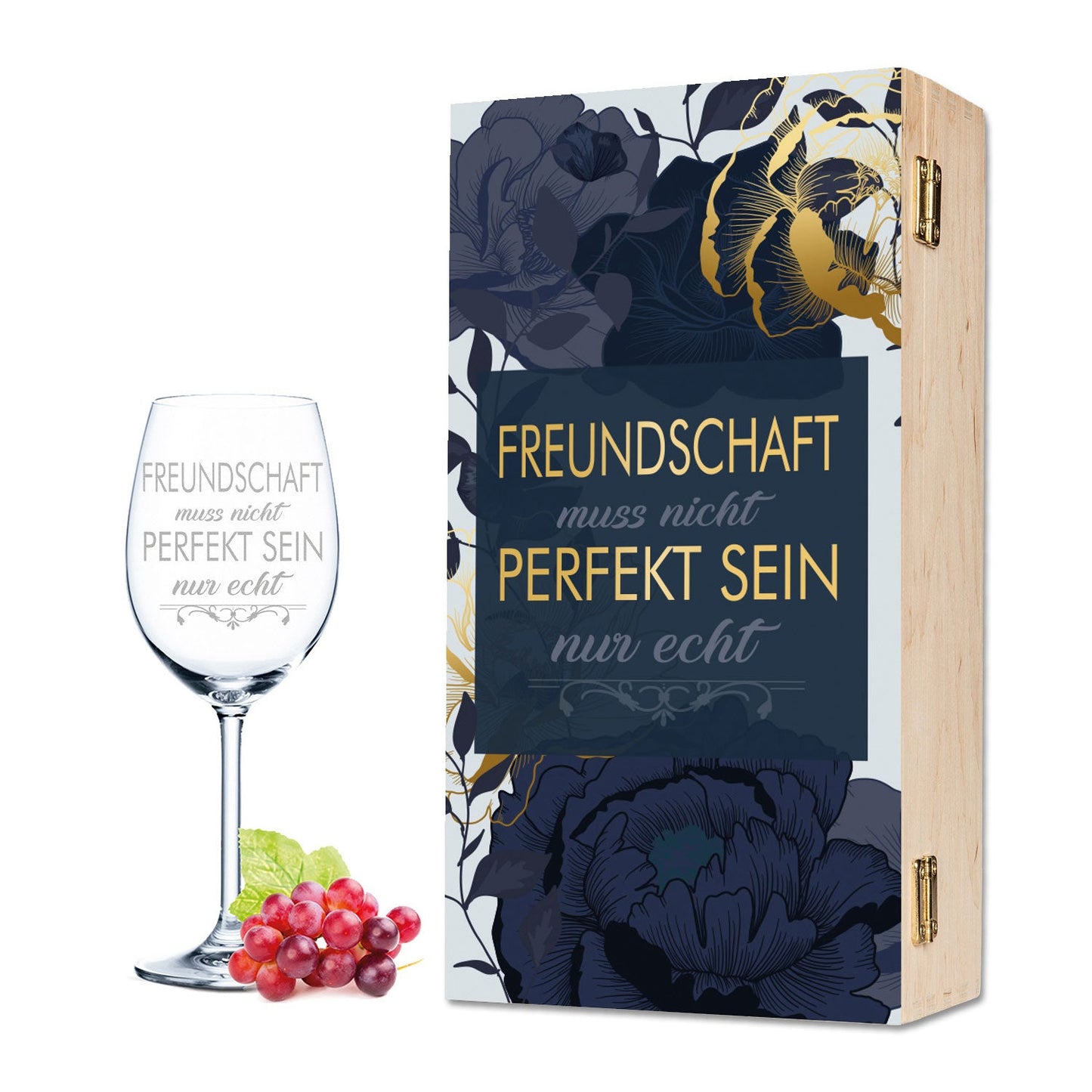 Leonardo Weinglas mit Gravur "Freundschaft muss nicht perfekt sein"