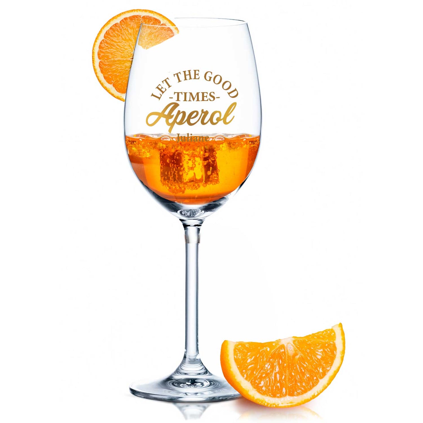 Leonardo Weinglas mit UV-Druck - "Let the  good times Aperol" mit Namen