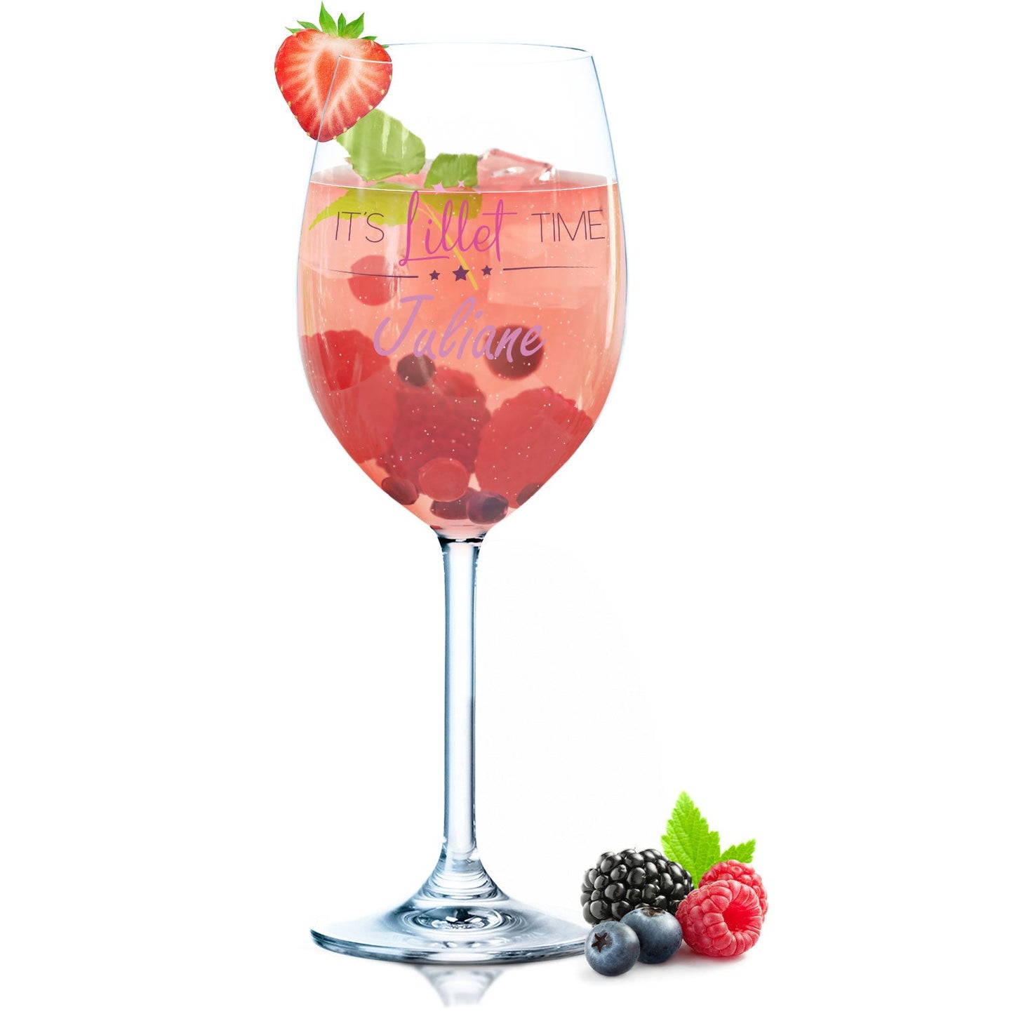 Leonardo Weinglas mit UV-Druck - "It's Lillet Time V2" mit Wunschname