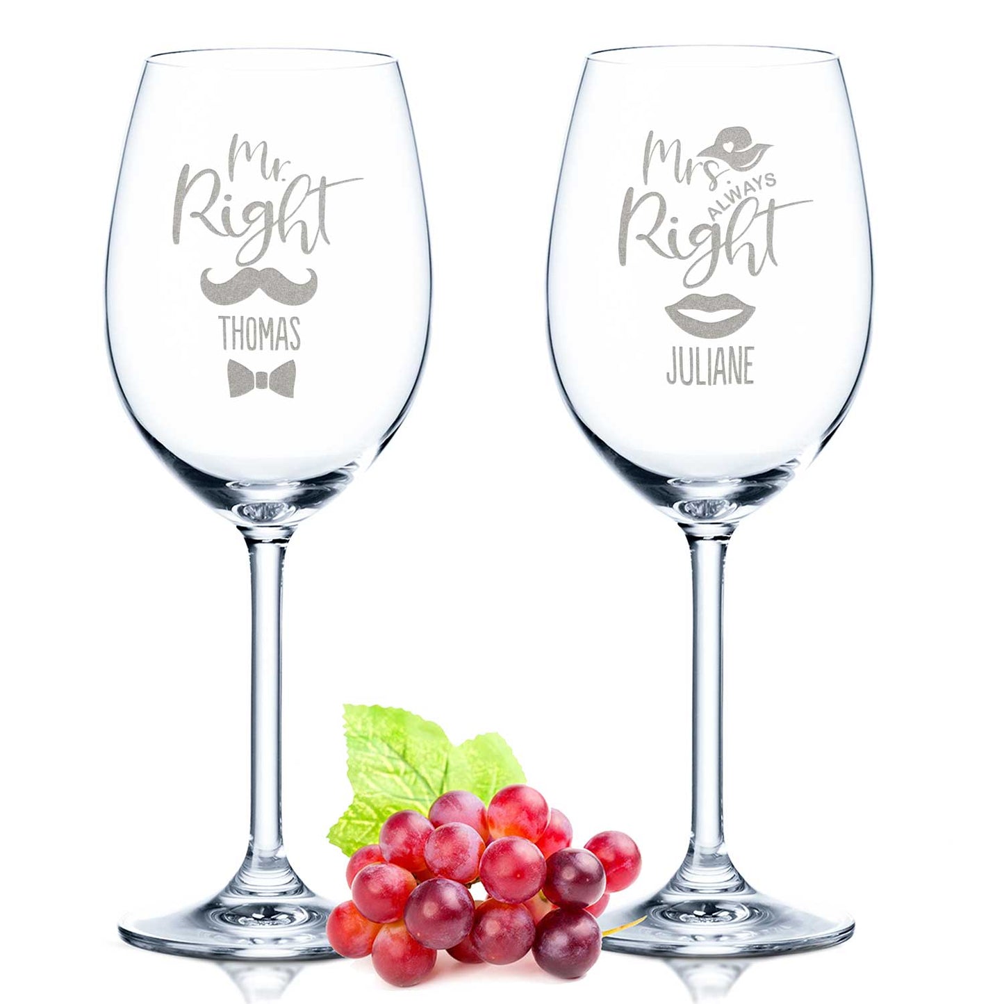 Leonardo Weingläser Mr Right & Mrs Always Right mit Gravur im Set
