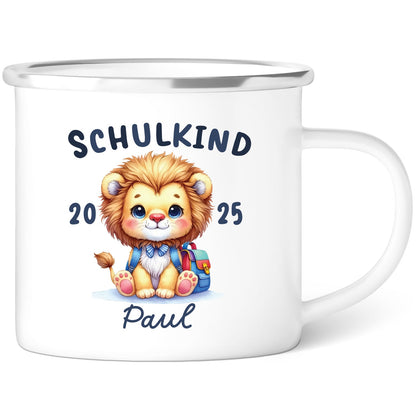 Emaille Tasse für Kinder - Schulkind - Personalisiert mit Namen & liebevollen Motiven