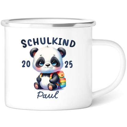 Emaille Tasse für Kinder - Schulkind - Personalisiert mit Namen & liebevollen Motiven