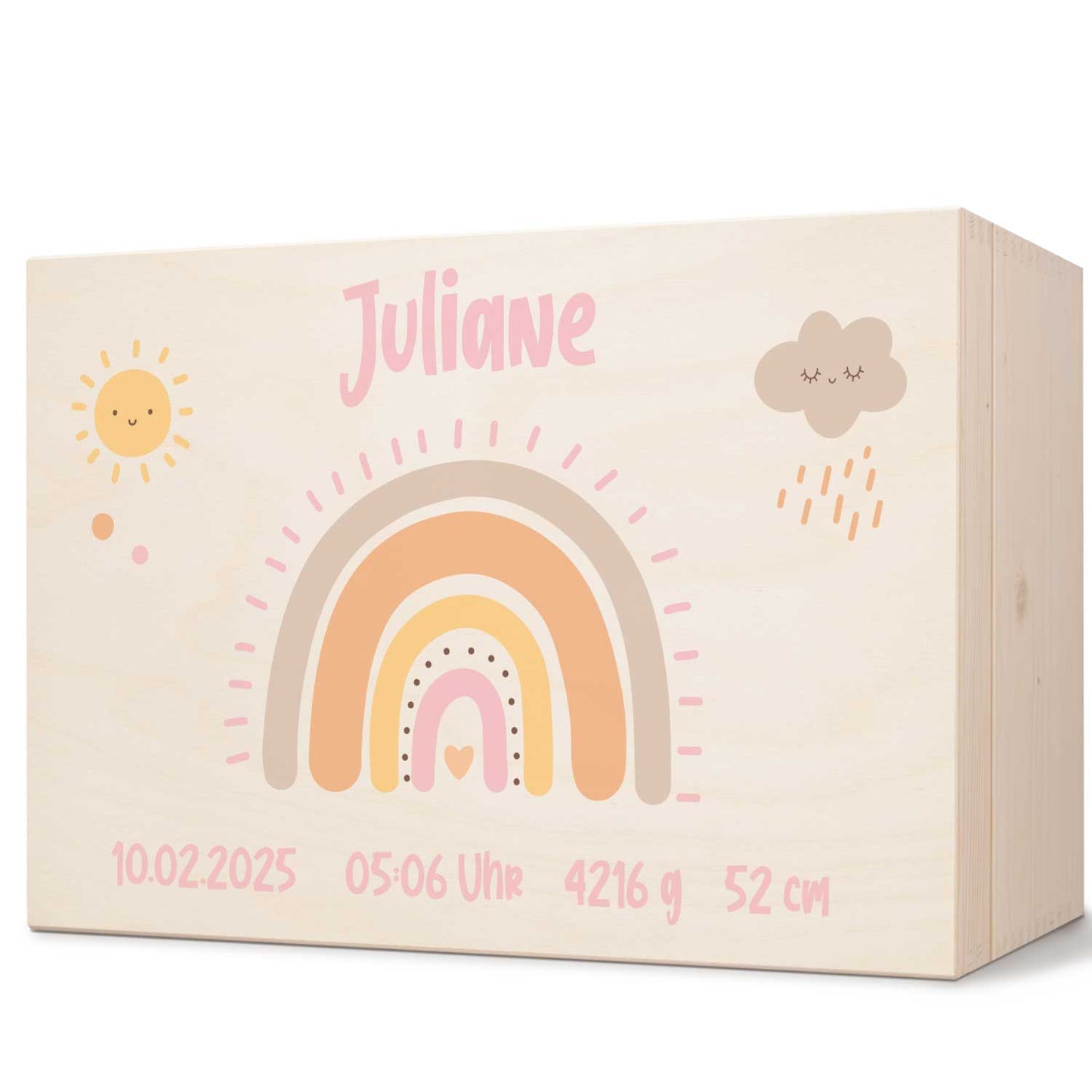 Erinnerungskiste für Kinder mit UV-Druck im Regenbogen Design