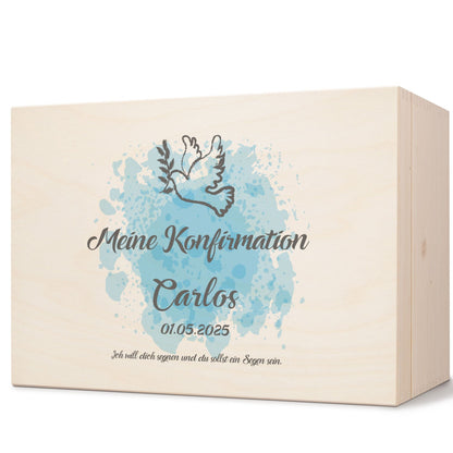 Bedruckte Erinnerungskiste zur Kommunion & Konfirmation - Symbole