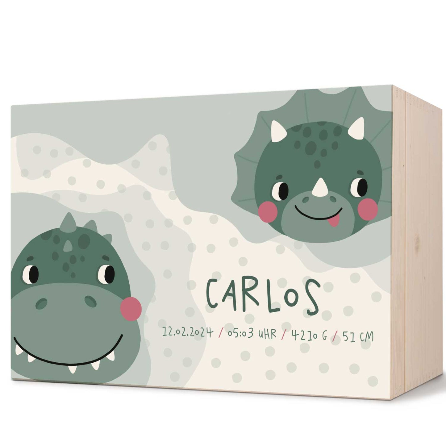 Erinnerungskiste für Kinder mit UV-Druck im Dino Design