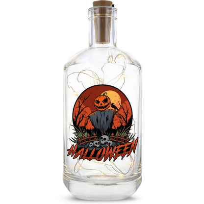 Flaschenlicht mit LED-Lichterkette im Halloween Vogelscheuche V1 UV Design