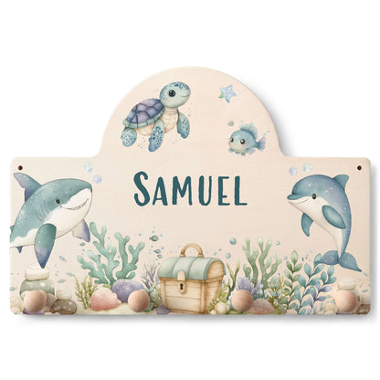 Personalisierte Garderobe fürs Kinderzimmer - See