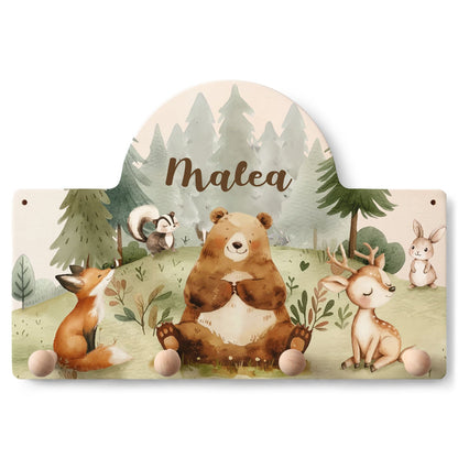 Personalisierte Garderobe fürs Kinderzimmer - Wald