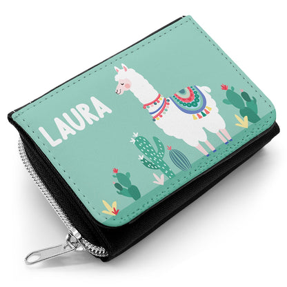 Bedruckte Geldbörse für Kinder im Lama Design