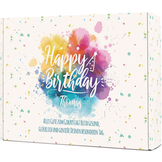 Personalisierte DIY Geschenkbox - Color Splash mit Wunschtext