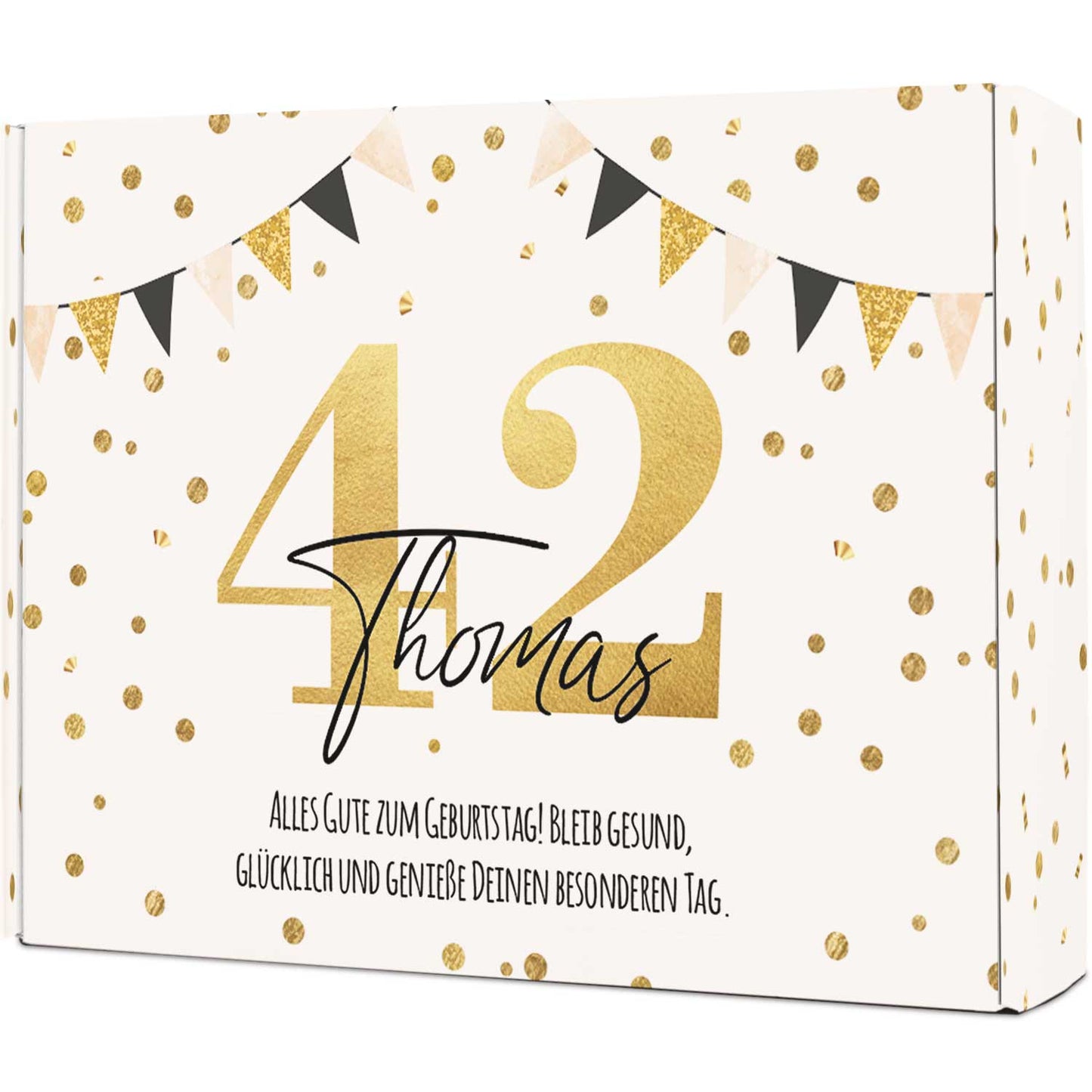 Personalisierte DIY Geschenkbox - Gold mit Wunschtext