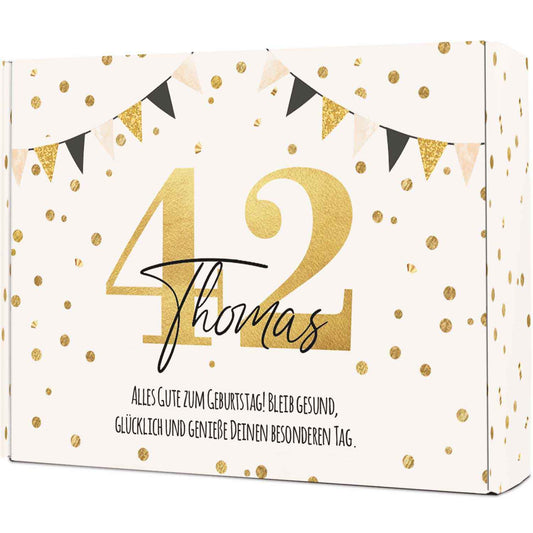 Personalisierte DIY Geschenkbox - Gold mit Wunschtext