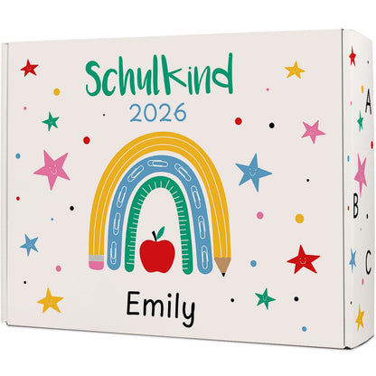 Personalisierte Geschenkbox - Schulkind Regenbogen - Einschulung