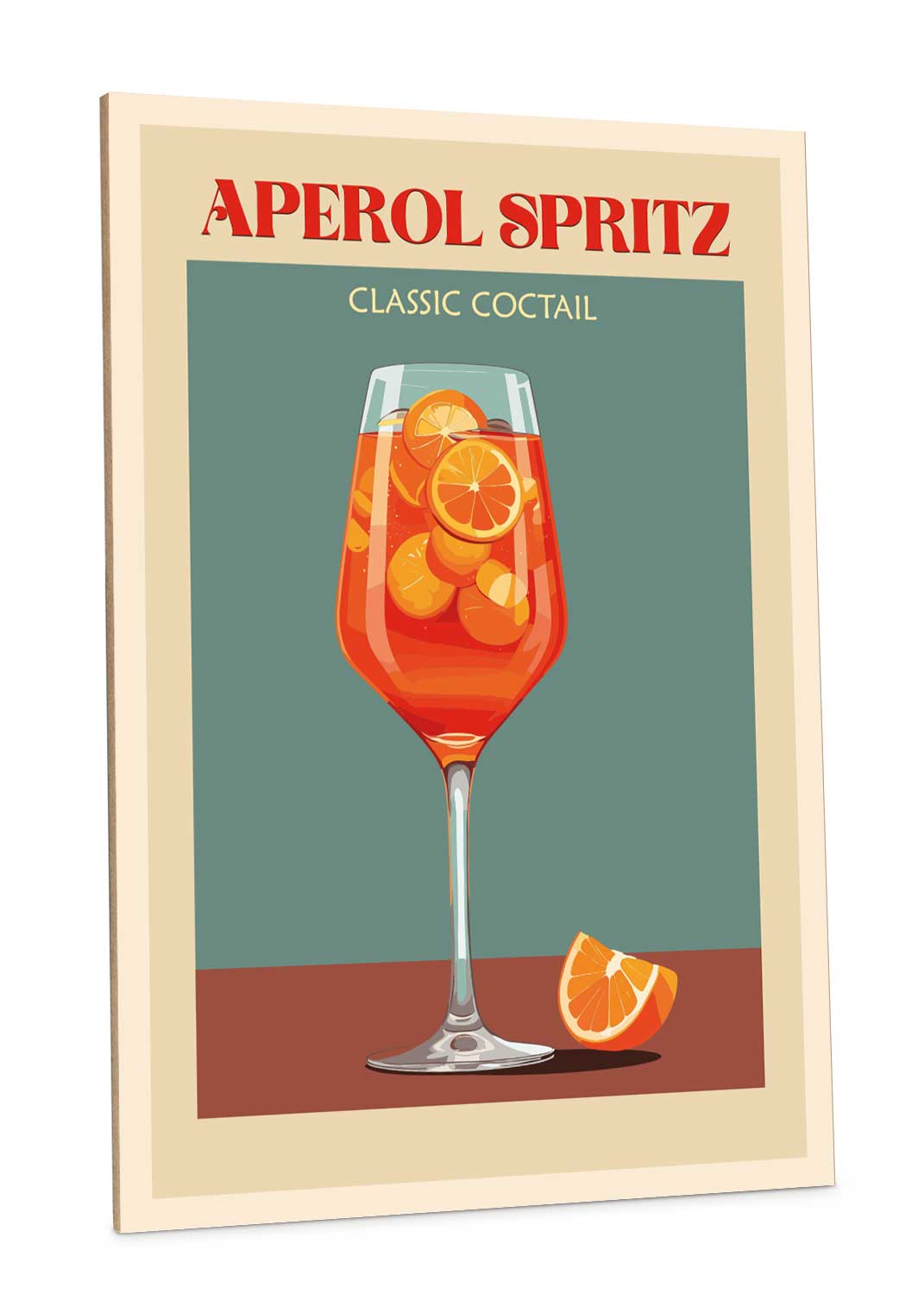 Holzschild mit Aperol Spritz Motiv - Geschenk für Aperol Liebhaber
