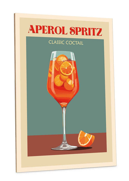 Holzschild mit Aperol Spritz Motiv - Geschenk für Aperol Liebhaber