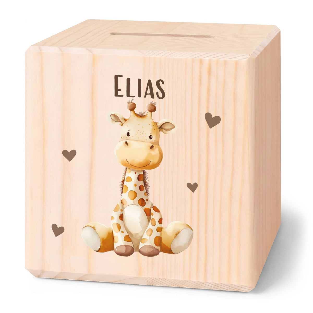 Spardose aus Holz - Tiere Kinder