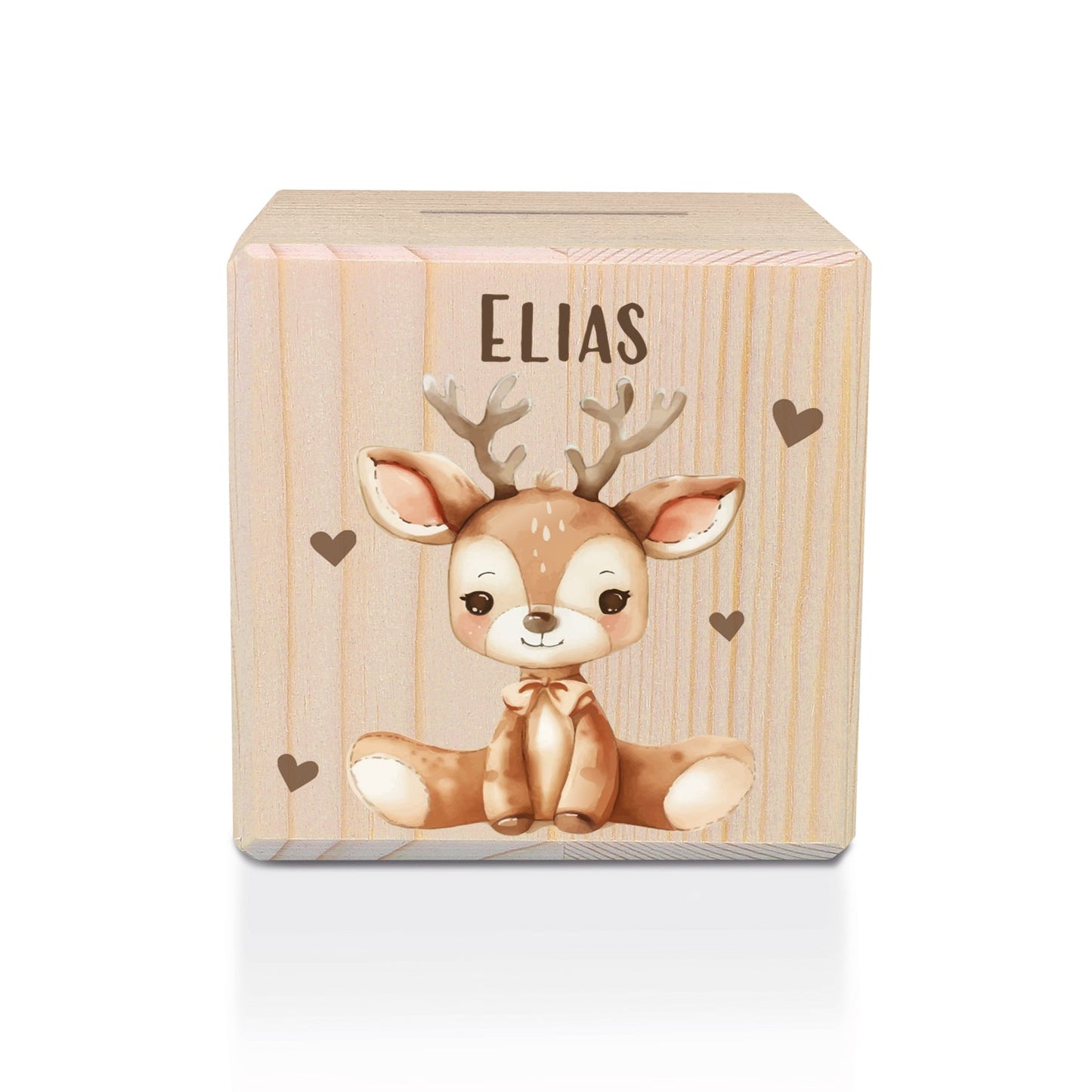 Spardose aus Holz - Tiere Kinder