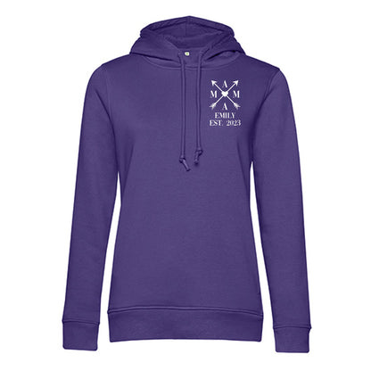 Personalisierter Hoodie für Frauen - MAMA EST. Kreuzpfeile