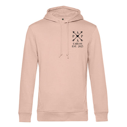 Personalisierter Hoodie für Herren - PAPA EST. Kreuzpfeile
