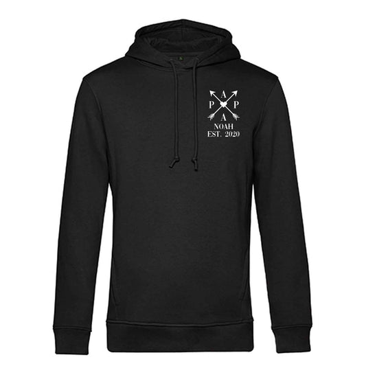 Personalisierter Hoodie für Herren - PAPA EST. Kreuzpfeile