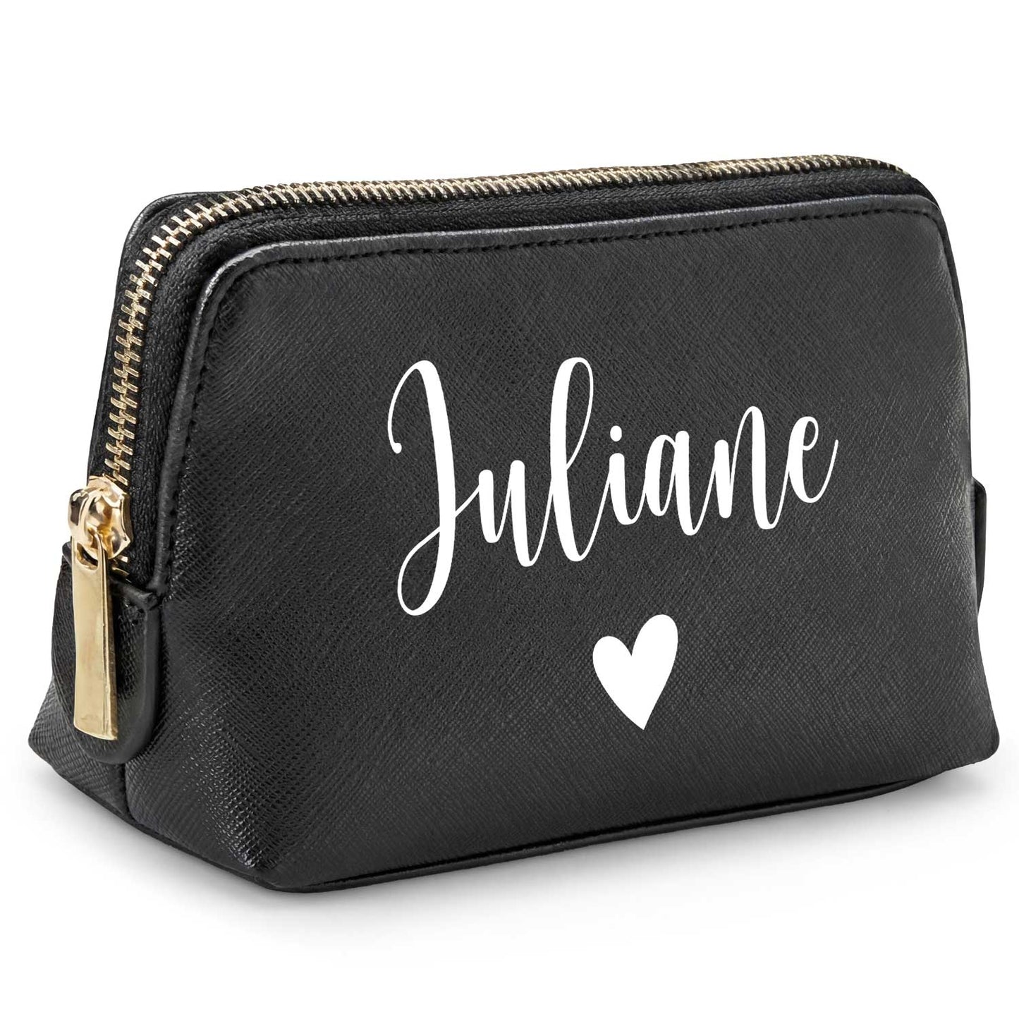Personalisierte Leder Kosmetiktasche mit Name für Kosmetik & MakeUp