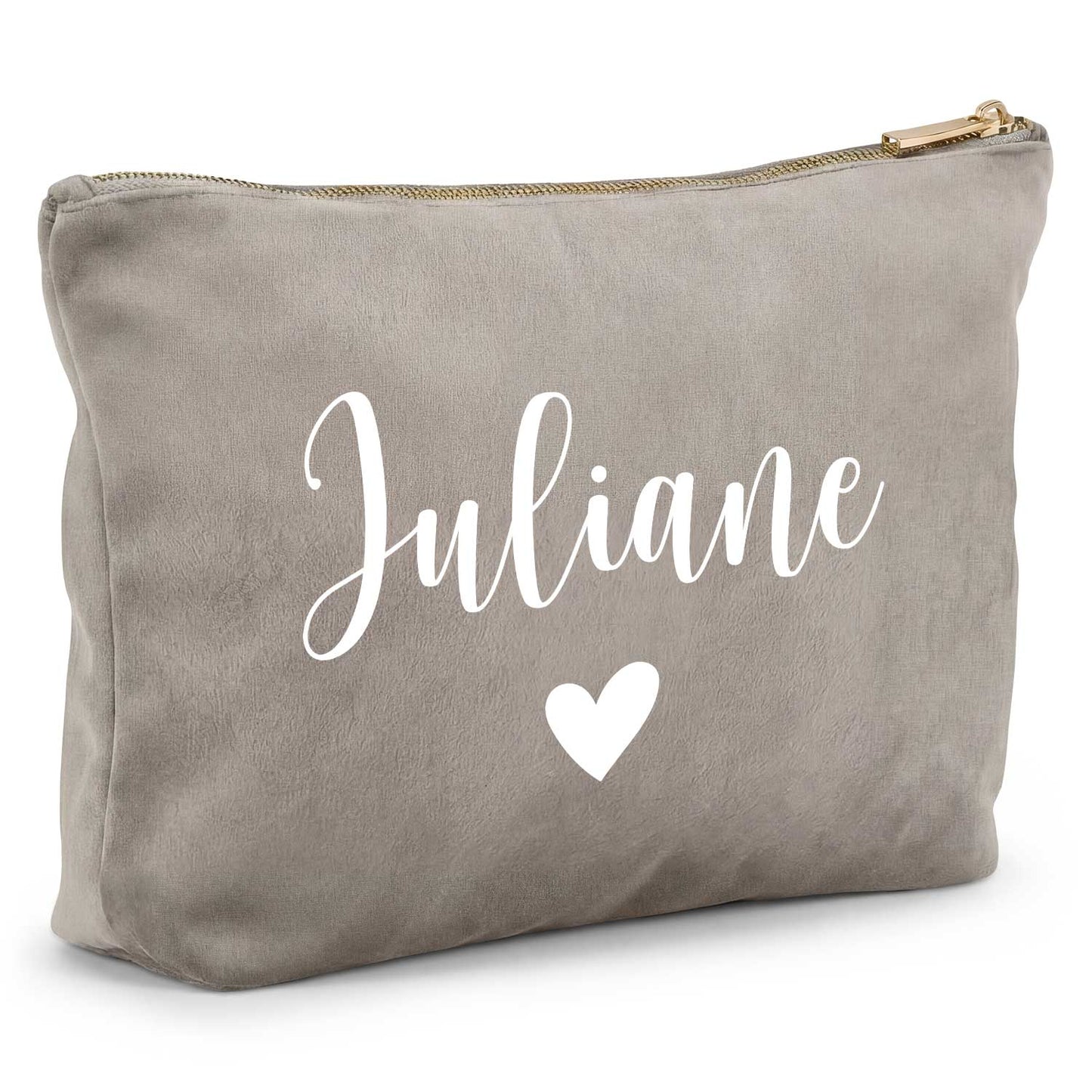 Personalisierte Samt Kosmetiktasche mit Name für Kosmetik & MakeUp