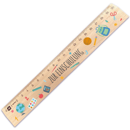 Lineal zur Einschulung im Einschulungs Design für Kinder aus Holz