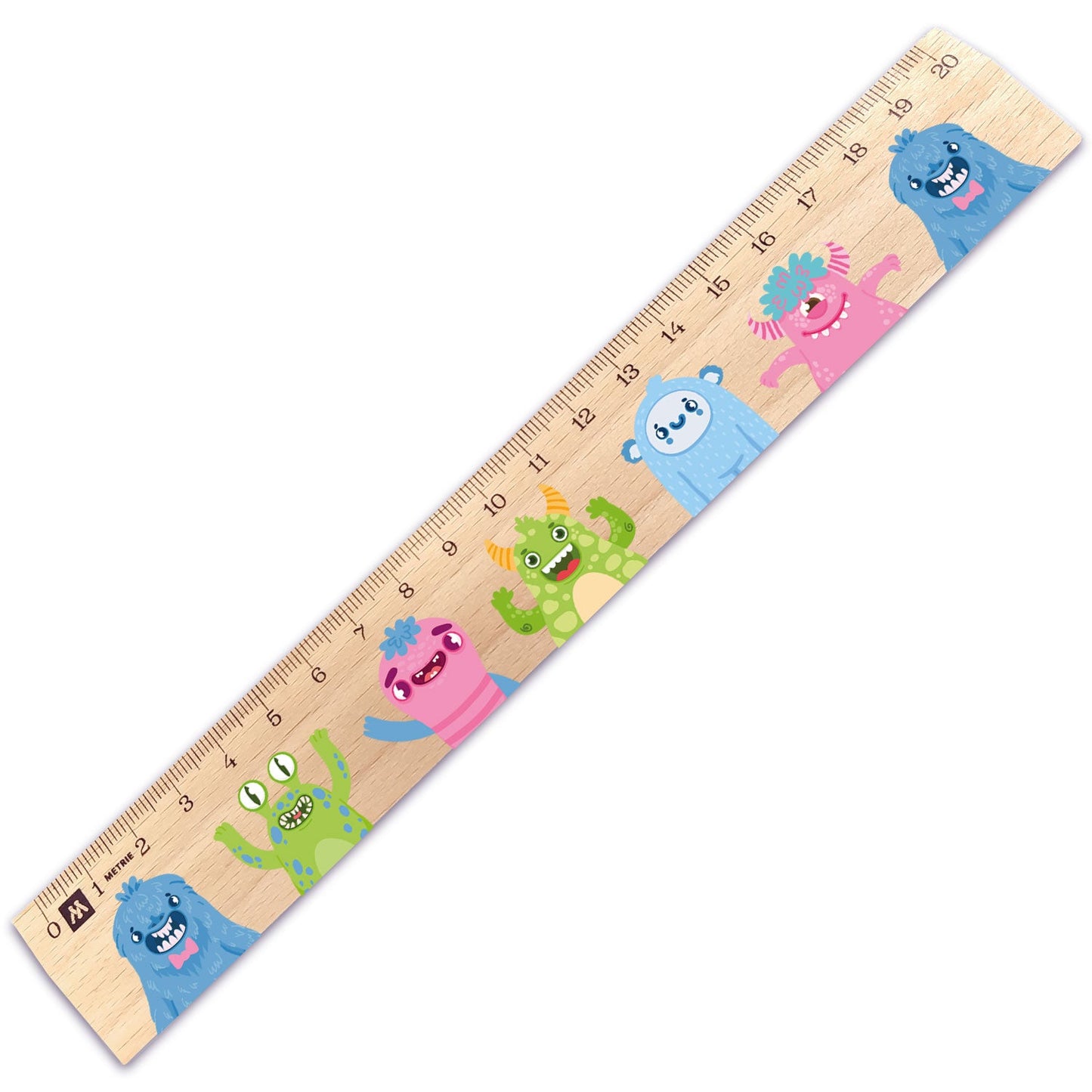 Lineal zur Einschulung im Monster Design für Kinder aus Holz