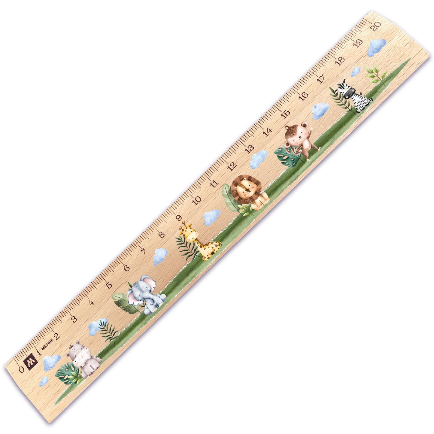 Lineal zur Einschulung im Tiere Design für Kinder aus Holz