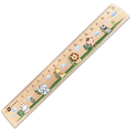 Lineal zur Einschulung im Tiere Design für Kinder aus Holz