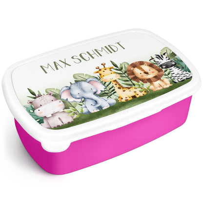 Bedruckte Lunchbox für Kinder - Tiergruppe Safari