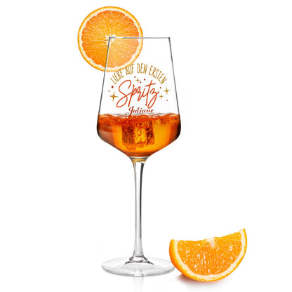 Leonardo Weinglas mit UV-Druck - "Liebe auf den ersten Spritz" mit Name