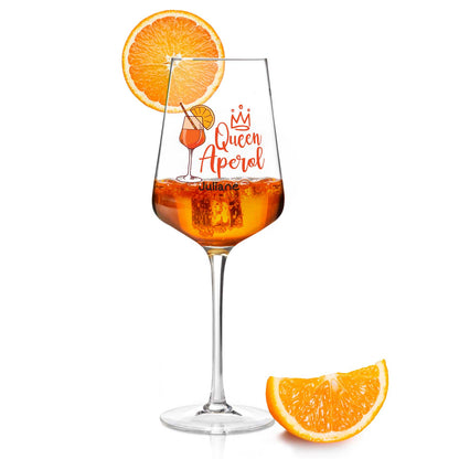 Leonardo Weinglas mit UV-Druck - "Queen Aperol" mit Name