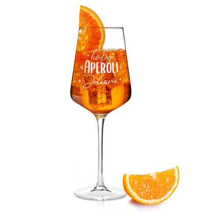 Leonardo Weinglas mit Gravur "Holy Aperoli" mit Namen
