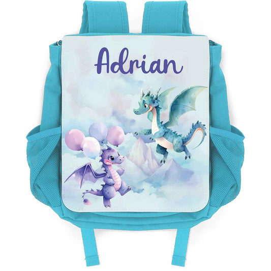 Bedruckter Rucksack für Kinder - Drache mit Name