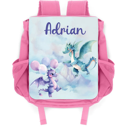Bedruckter Rucksack für Kinder - Drache mit Name
