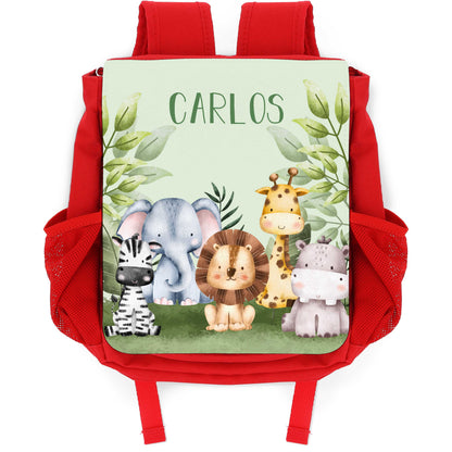 Bedruckter Rucksack für Kinder - Tiergruppe Safari