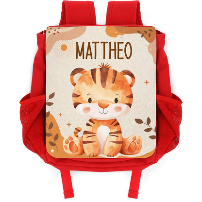 Bedruckter Rucksack für Kinder - Safaritiere mit Name