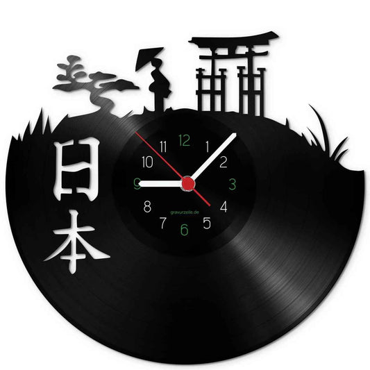 Wanduhr aus Vinyl Japan